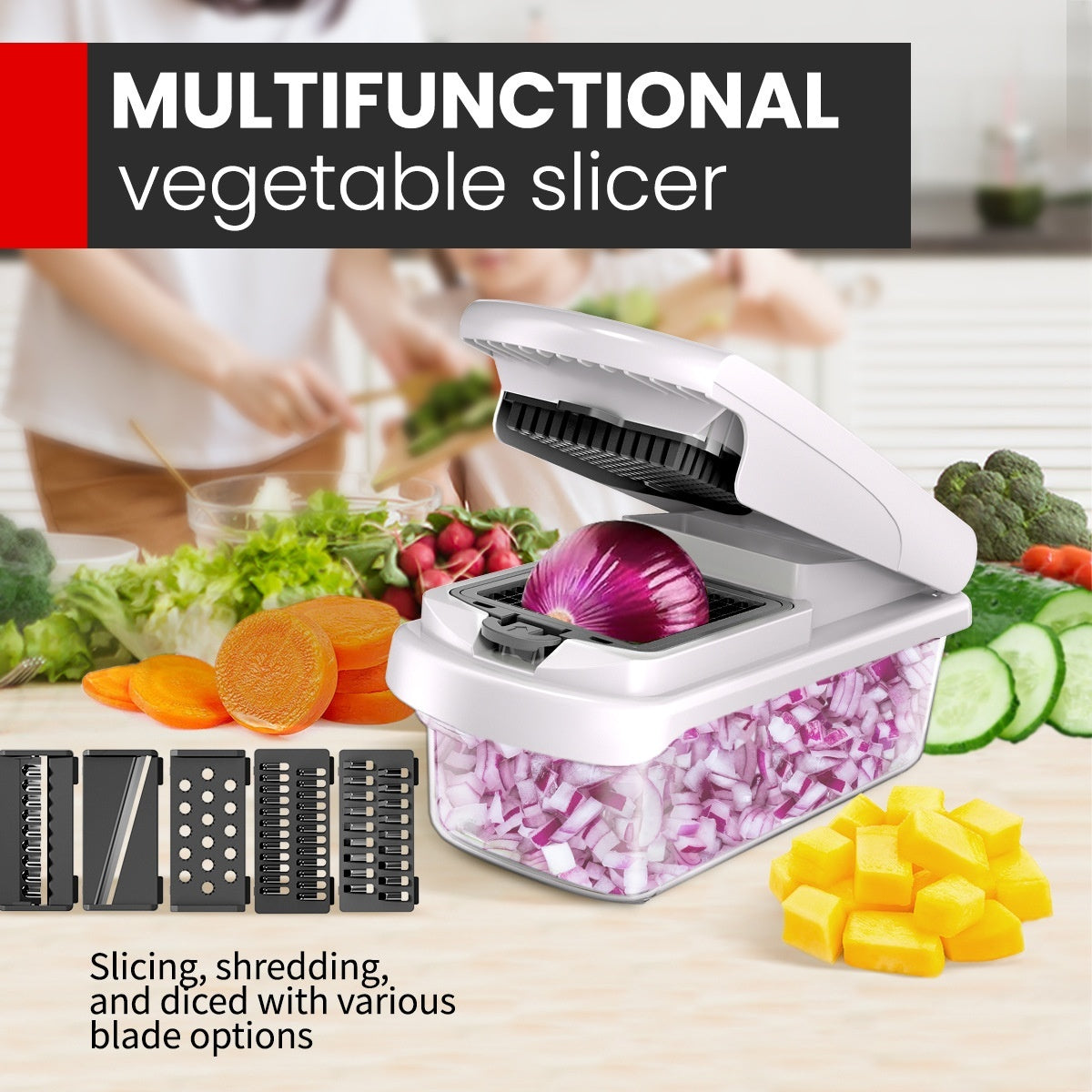 15-in-1 Multi-Function Vegetable Chopper – Premium Kitchen Food Cutter & Slicer