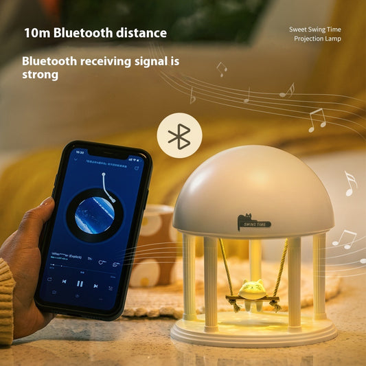 Dream Projector Atmosphere Night Light with Wireless Bluetooth Speaker – Cute Ambient Lamp for Home & Car