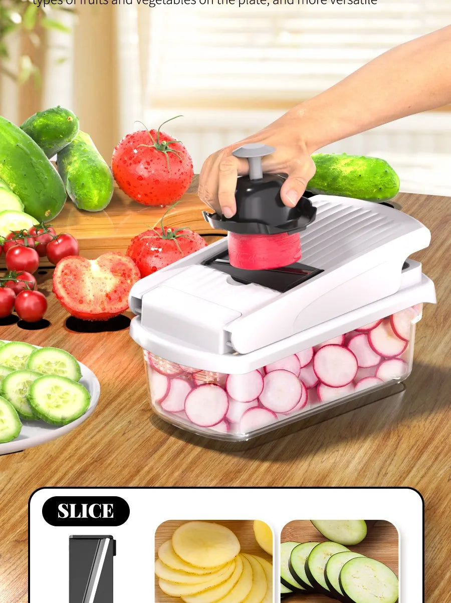 15-in-1 Multi-Function Vegetable Chopper – Premium Kitchen Food Cutter & Slicer