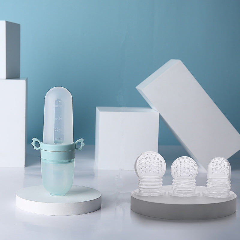 Baby Food Feeder Bottle with Spoon – Soft Silicone, Safe & Mess-Free Feeding