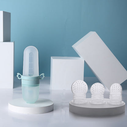 Baby Food Feeder Bottle with Spoon – Soft Silicone, Safe & Mess-Free Feeding