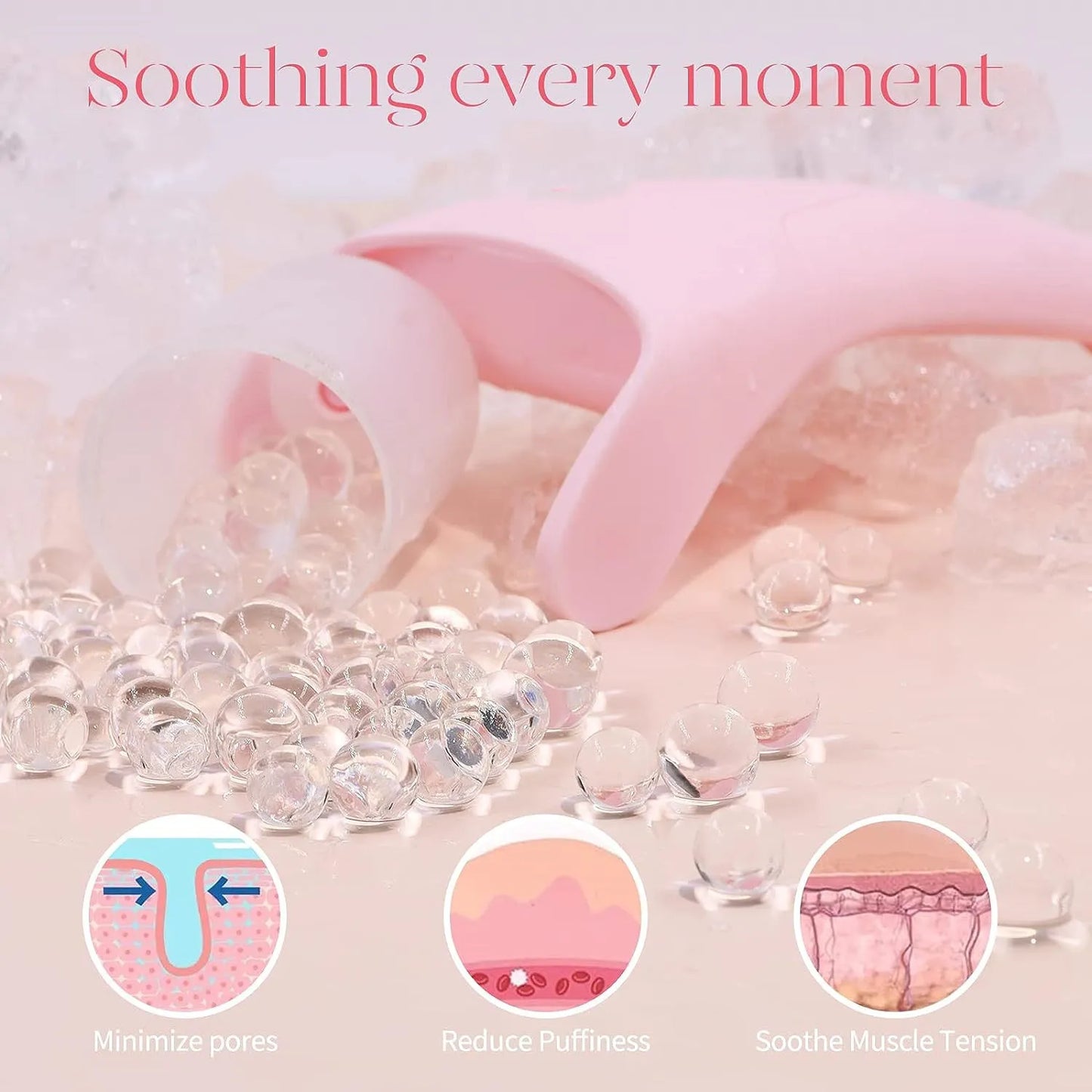 Ice Roller Face Massager – Cooling Facial Roller for Puffiness & Glowing Skin