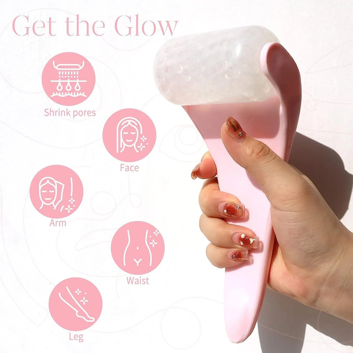 Ice Roller Face Massager – Cooling Facial Roller for Puffiness & Glowing Skin