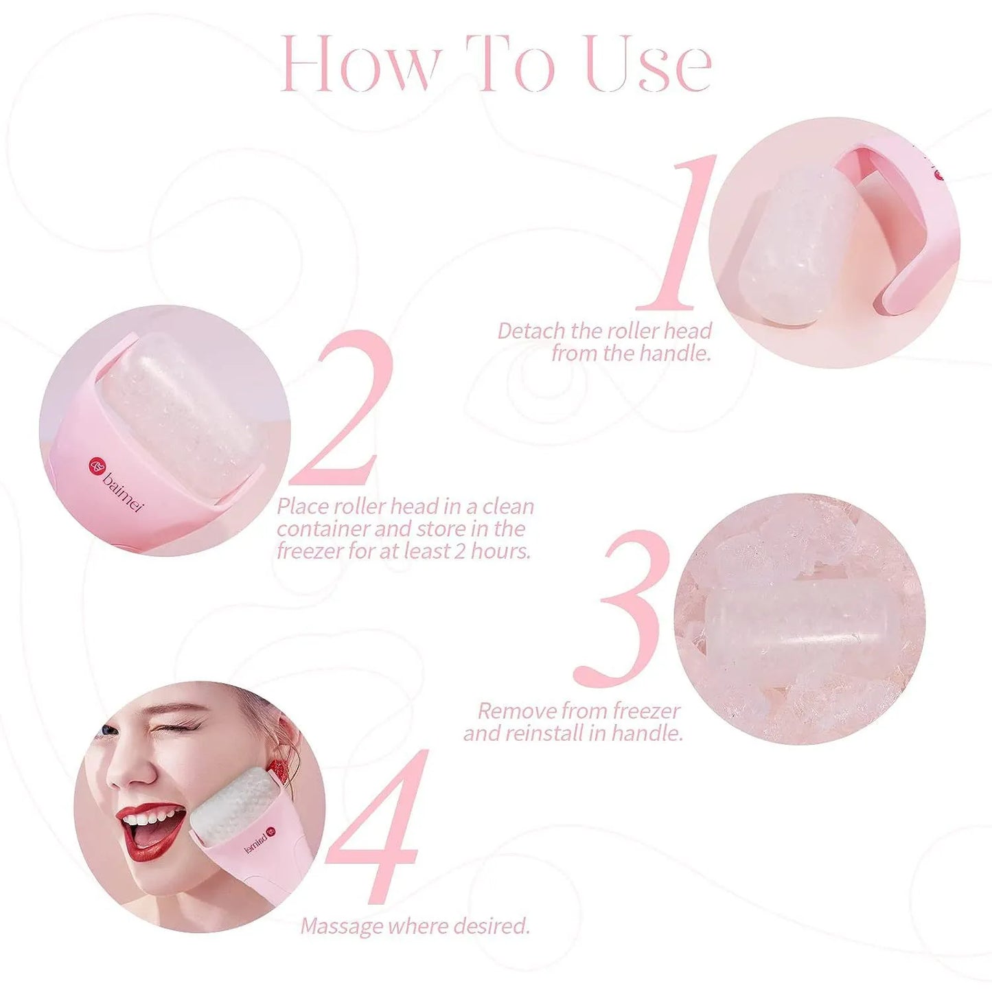 Ice Roller Face Massager – Cooling Facial Roller for Puffiness & Glowing Skin