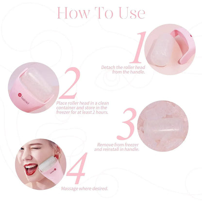 Ice Roller Face Massager – Cooling Facial Roller for Puffiness & Glowing Skin