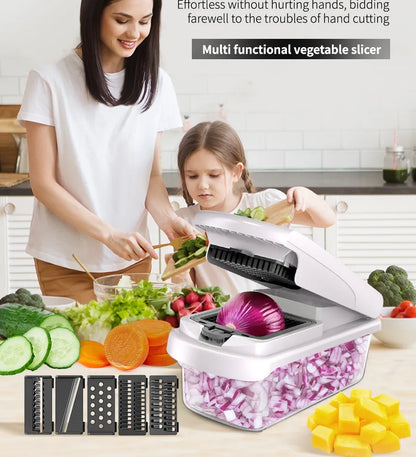 15-in-1 Multi-Function Vegetable Chopper – Premium Kitchen Food Cutter & Slicer