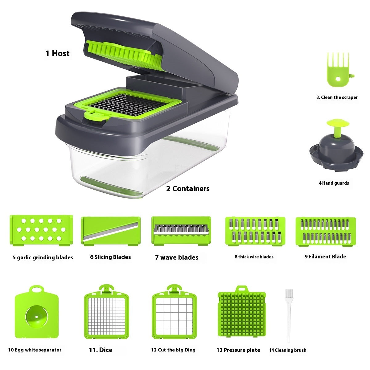 15-in-1 Multi-Function Vegetable Chopper – Premium Kitchen Food Cutter & Slicer
