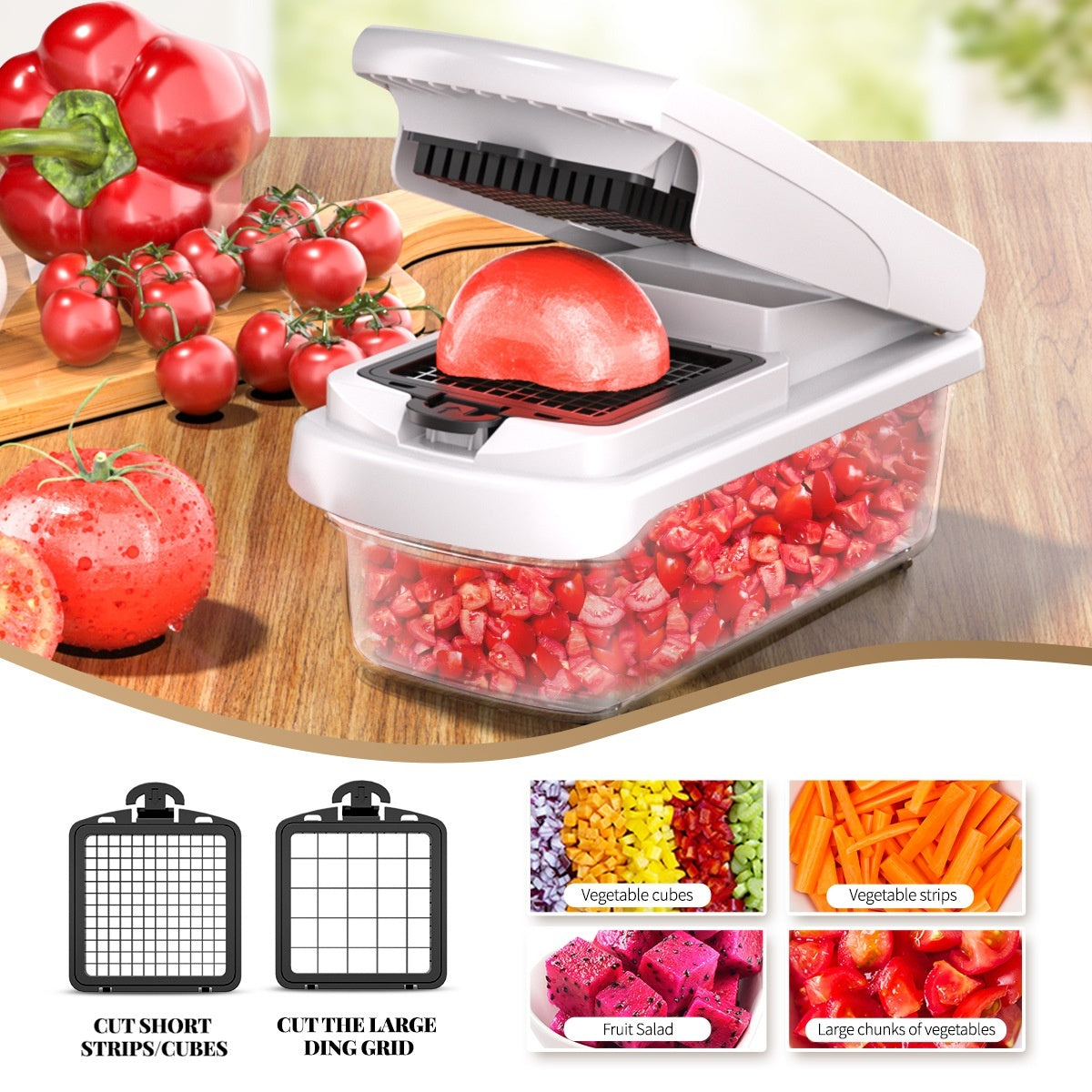 15-in-1 Multi-Function Vegetable Chopper – Premium Kitchen Food Cutter & Slicer