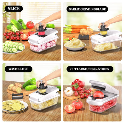 15-in-1 Multi-Function Vegetable Chopper – Premium Kitchen Food Cutter & Slicer