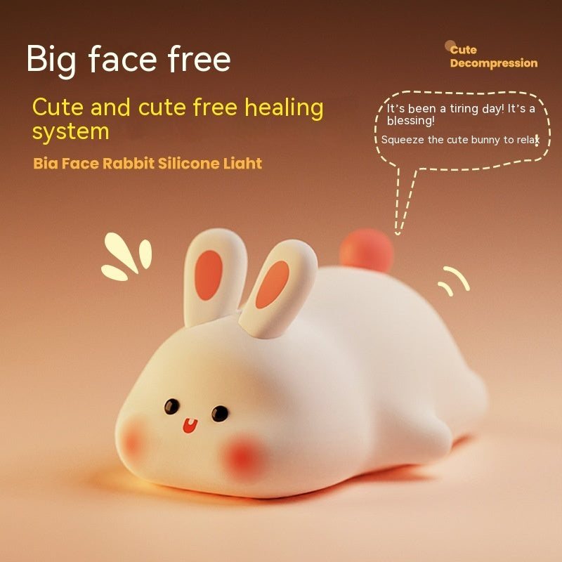 Cute LED Night Light – Touch Sensor Silicone Rabbit Lamp for Kids, Bedside & Christmas Gifts