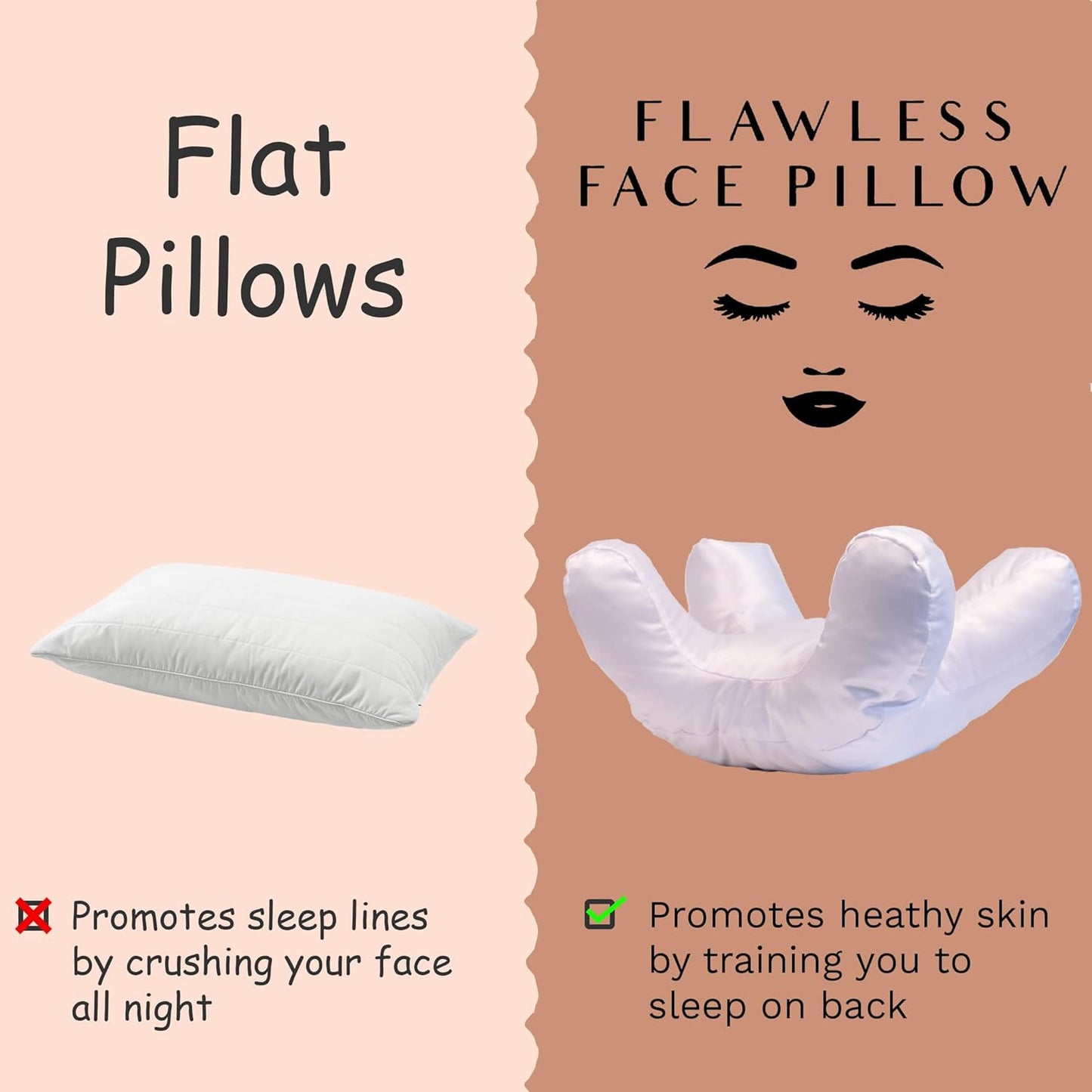 Flawless Face Pillow – Anti-Wrinkle Beauty Pillow for Side Sleepers