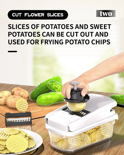 15-in-1 Multi-Function Vegetable Chopper – Premium Kitchen Food Cutter & Slicer